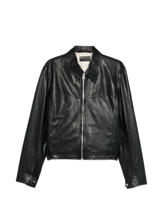 Back leather jacket,front view