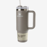 Grey tumbler, front view