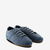 Blue sneakers, side view