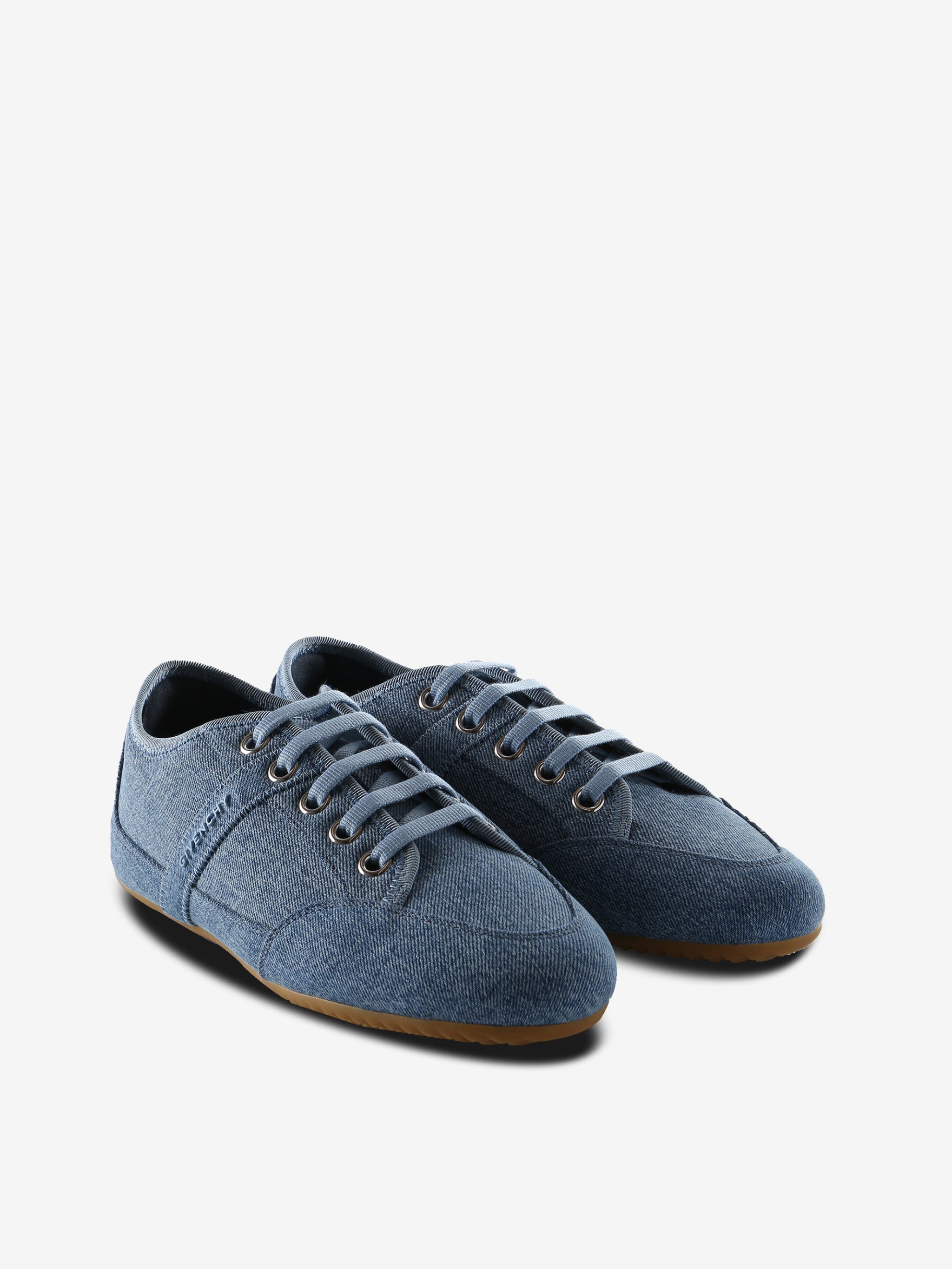 Blue sneakers, side view