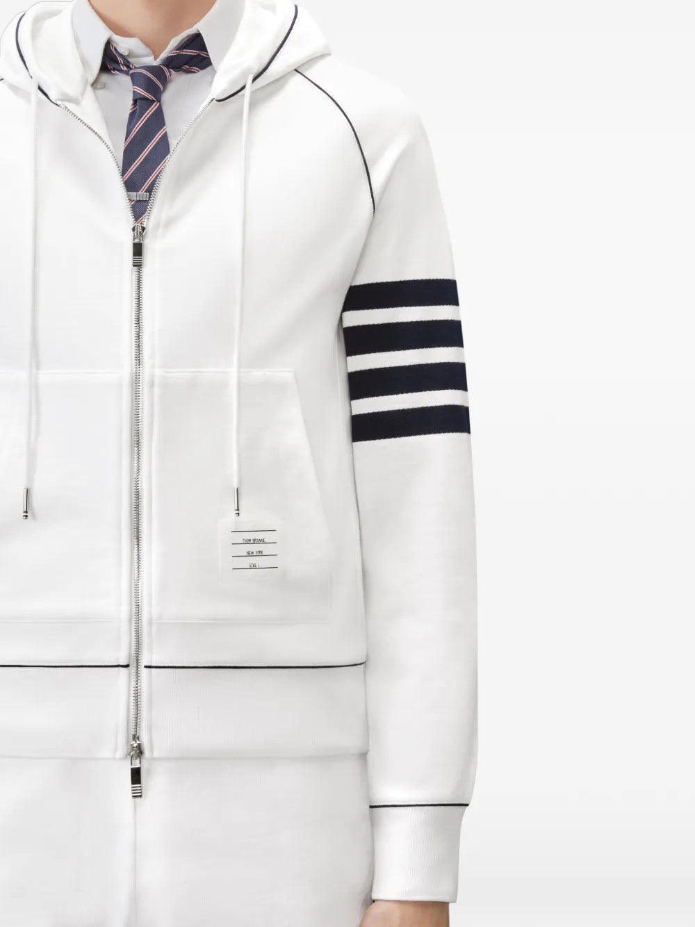White hoodie, front view