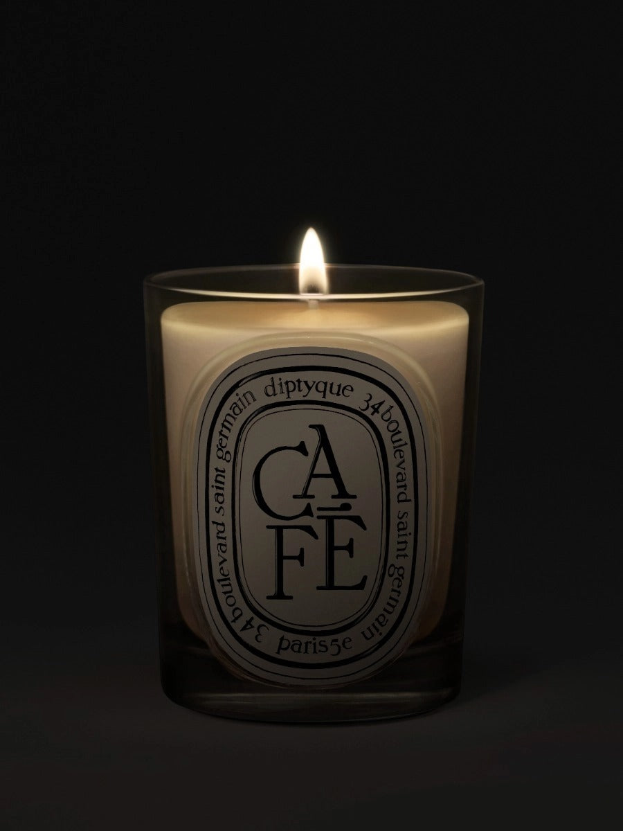 Close up of cafe candles, showing texture of the fabric