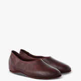 Burgundy shoes, front view