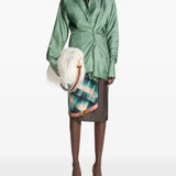 Green shirt, full body view