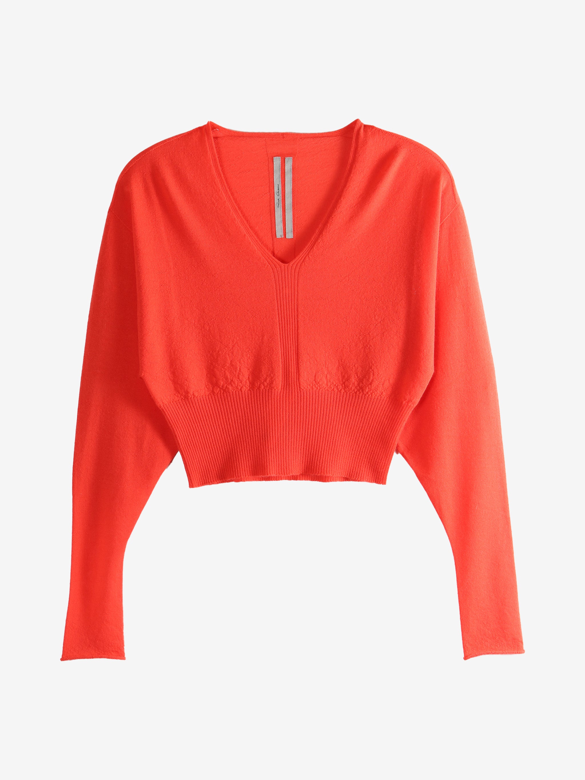 Red long-sleeve top,front view