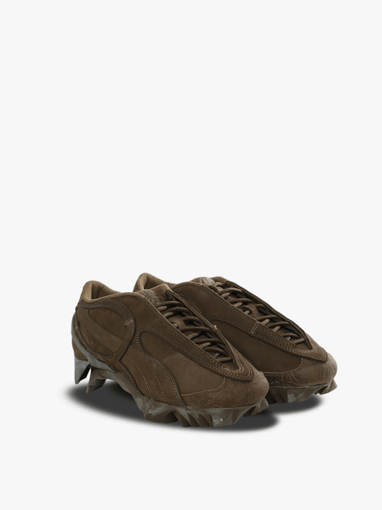 Brown sneakers, side view