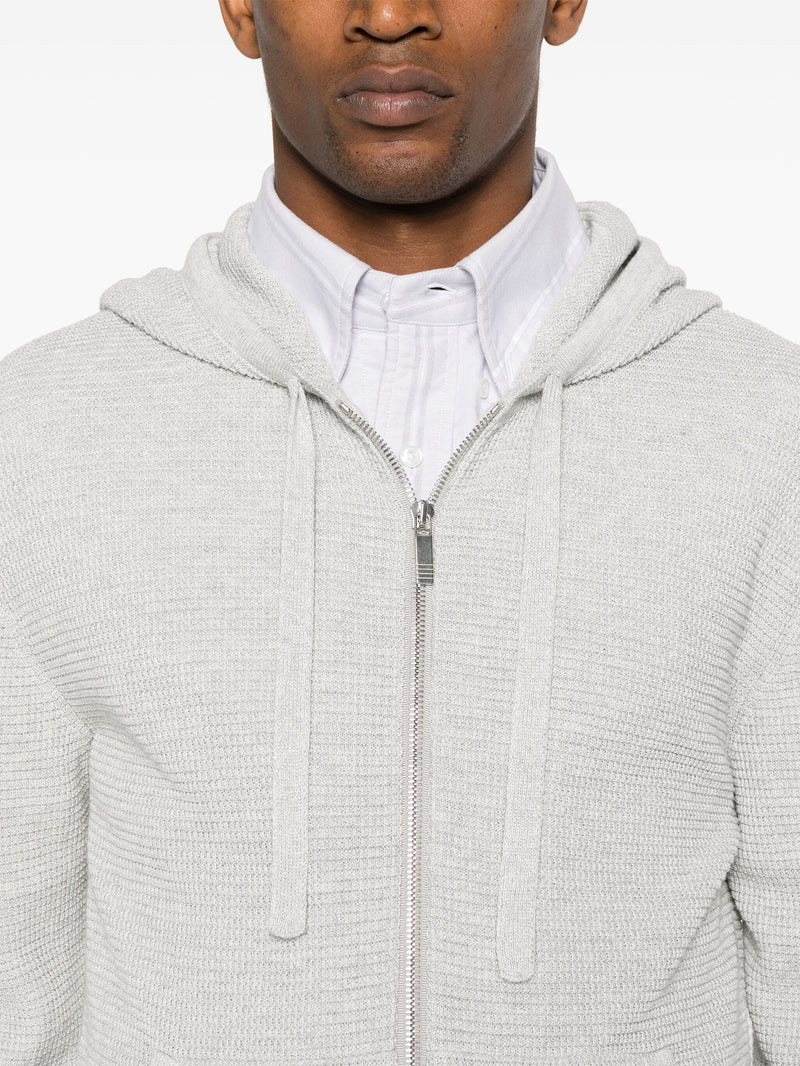 THOM BROWNE - Men W/4 Bar Stripes Intarsia Hoodie