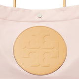Close up of pink bags, showing texture of the recycled nylon fabric