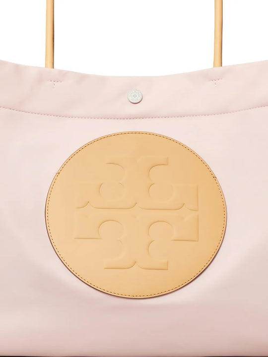 Close up of pink bags, showing texture of the recycled nylon fabric