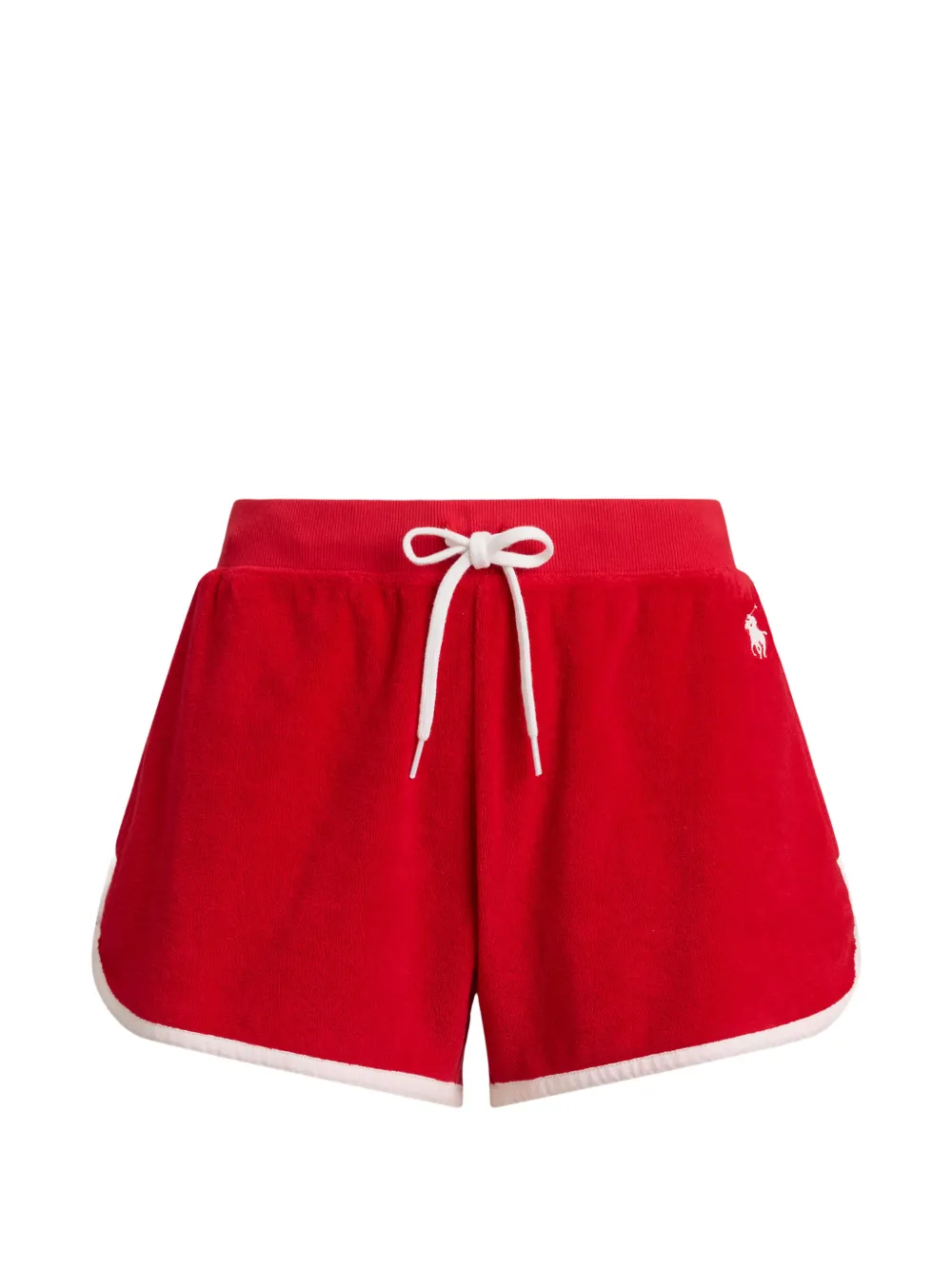 Red short, front view