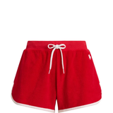 Red short, front view