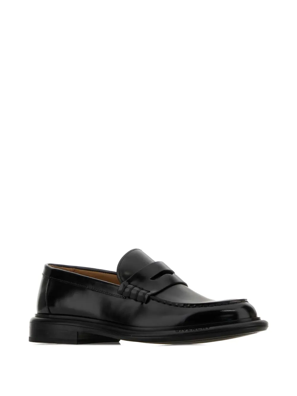 Black loafers, side view