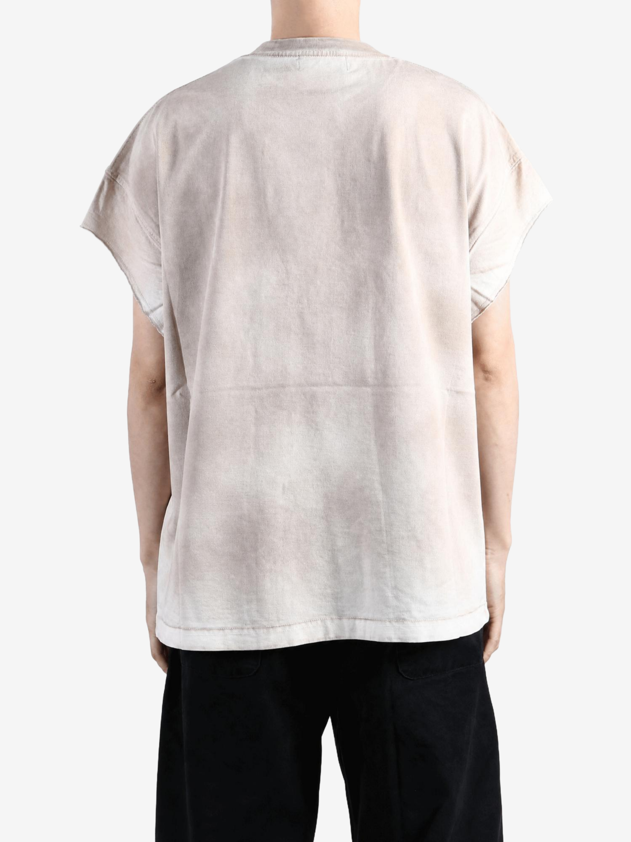 Tan t-shirt, full body view