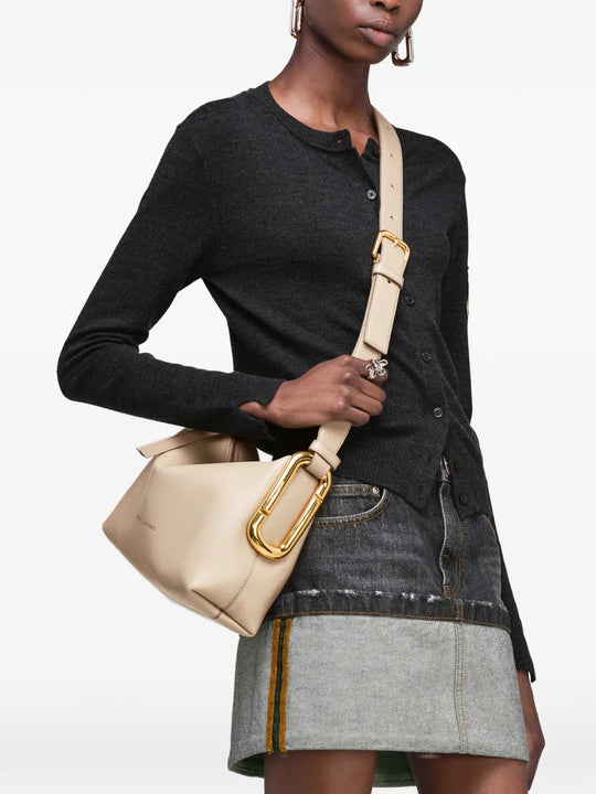 Tan bag, front view
