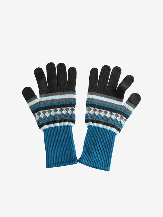 Blue gloves, front view
