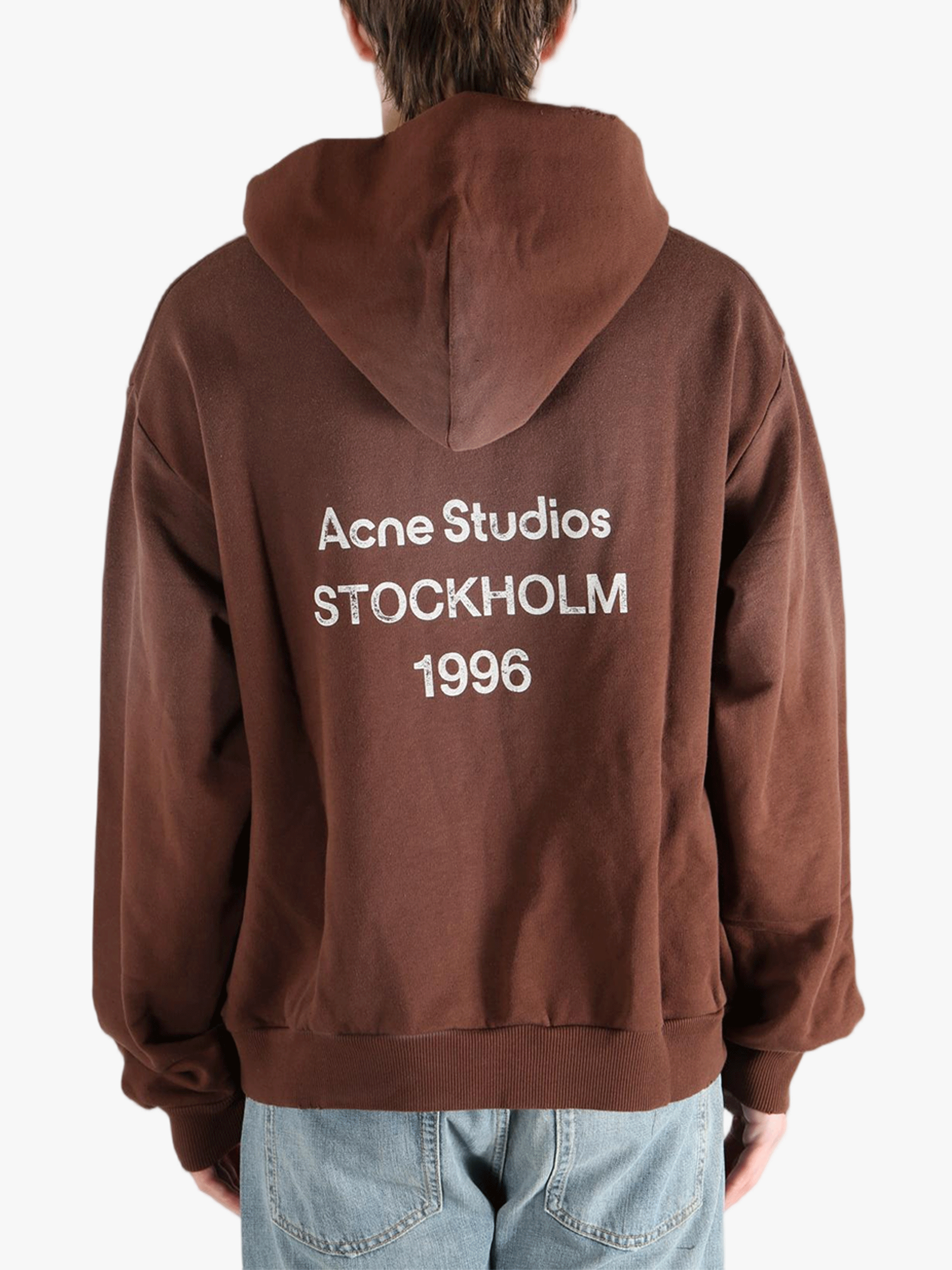 Brown sweats-hoodies worn by a person, showing the cotton fit