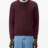 Burgundy knitwear, front view