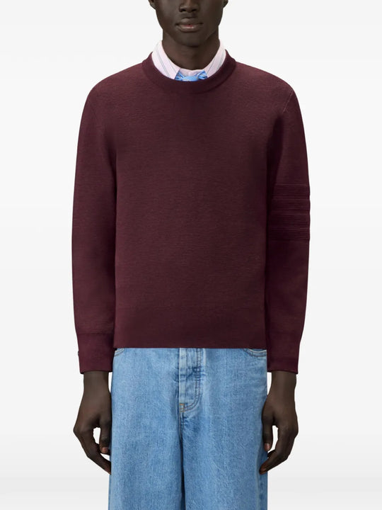 Burgundy knitwear, front view