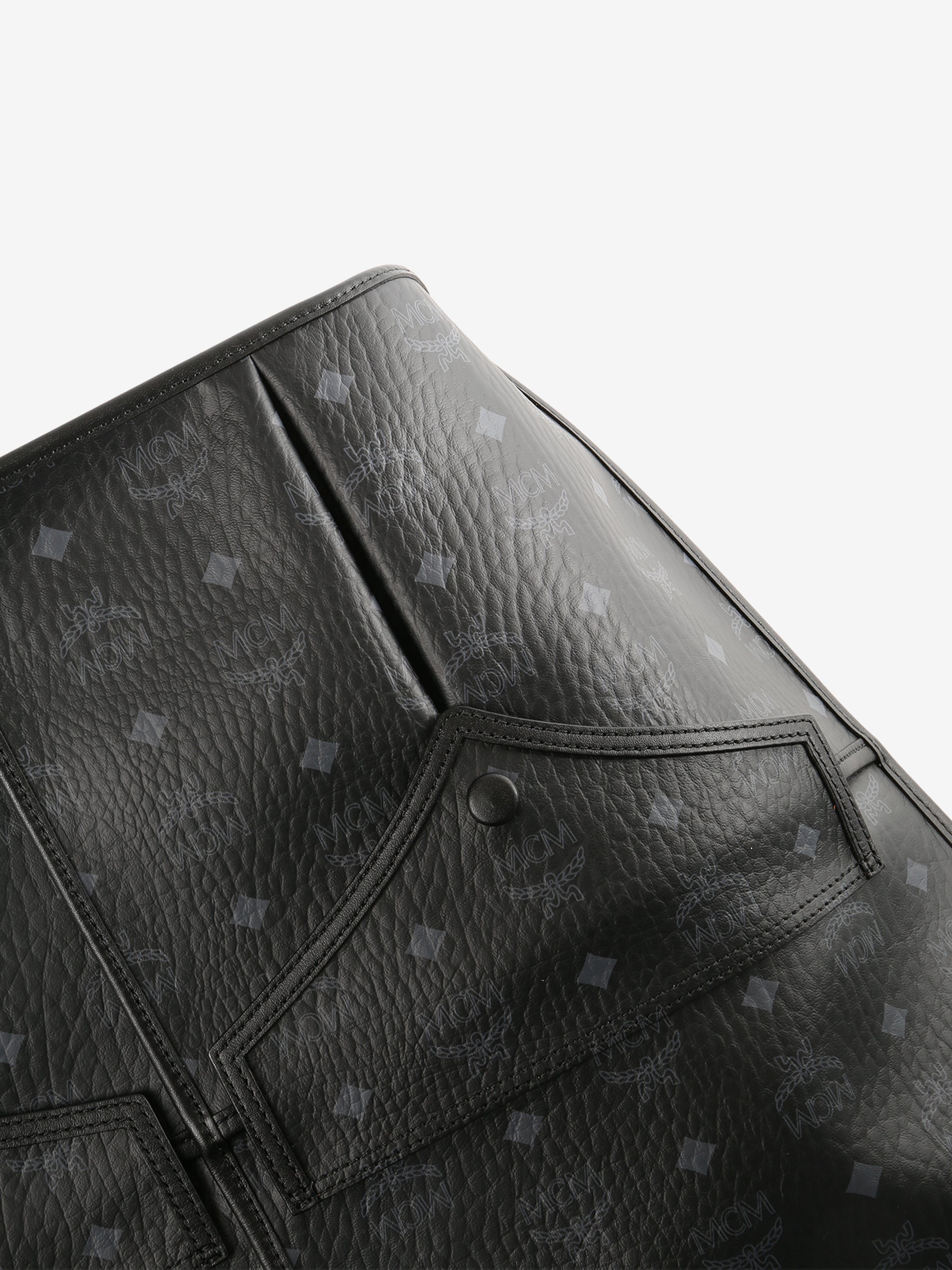 Close up of black bag, showing texture of the fabric