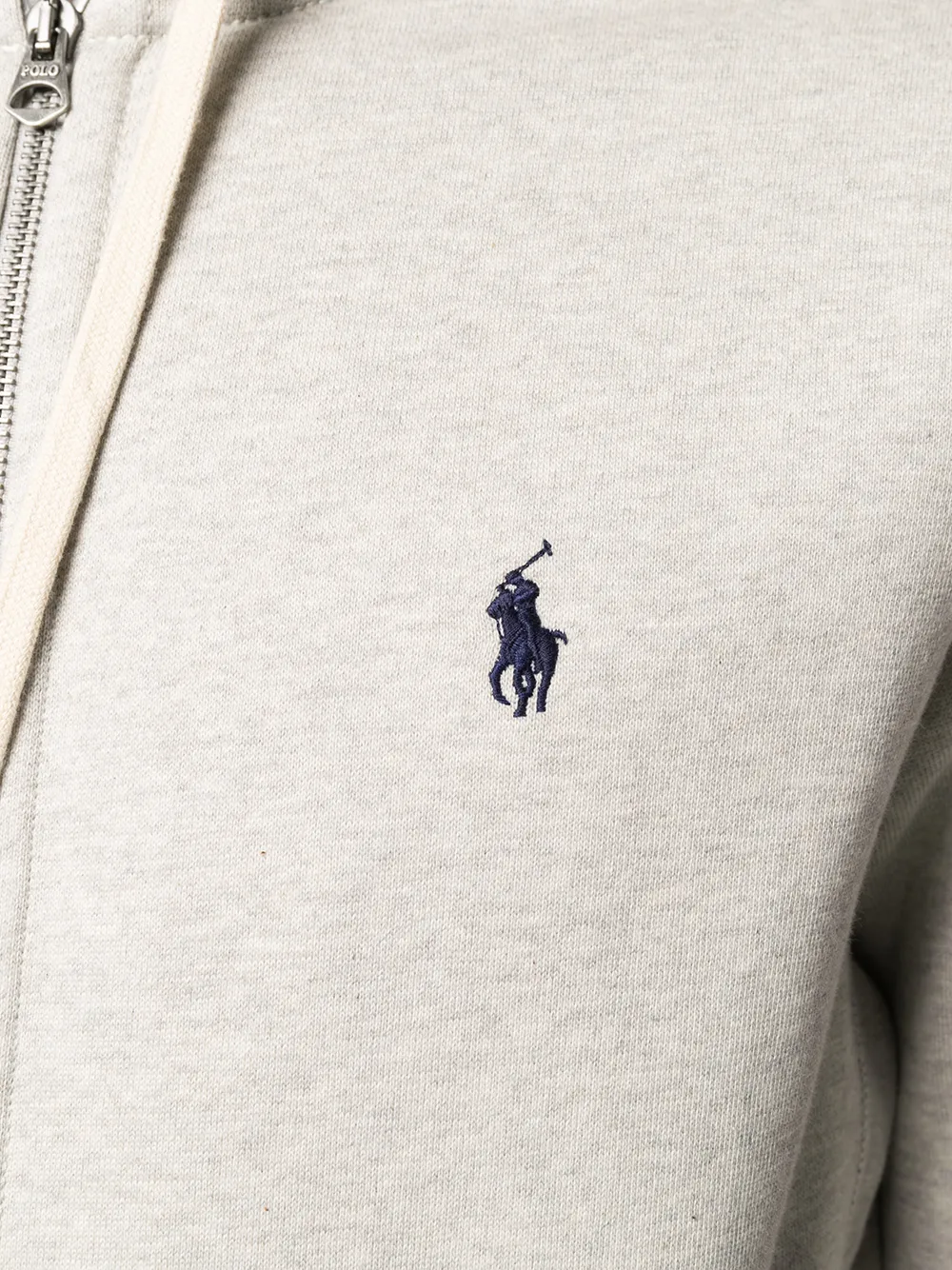 Close up of White hoodie, showing texture of the 86% cotton/ 14% polyester fabric