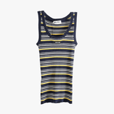 Navy top, front view