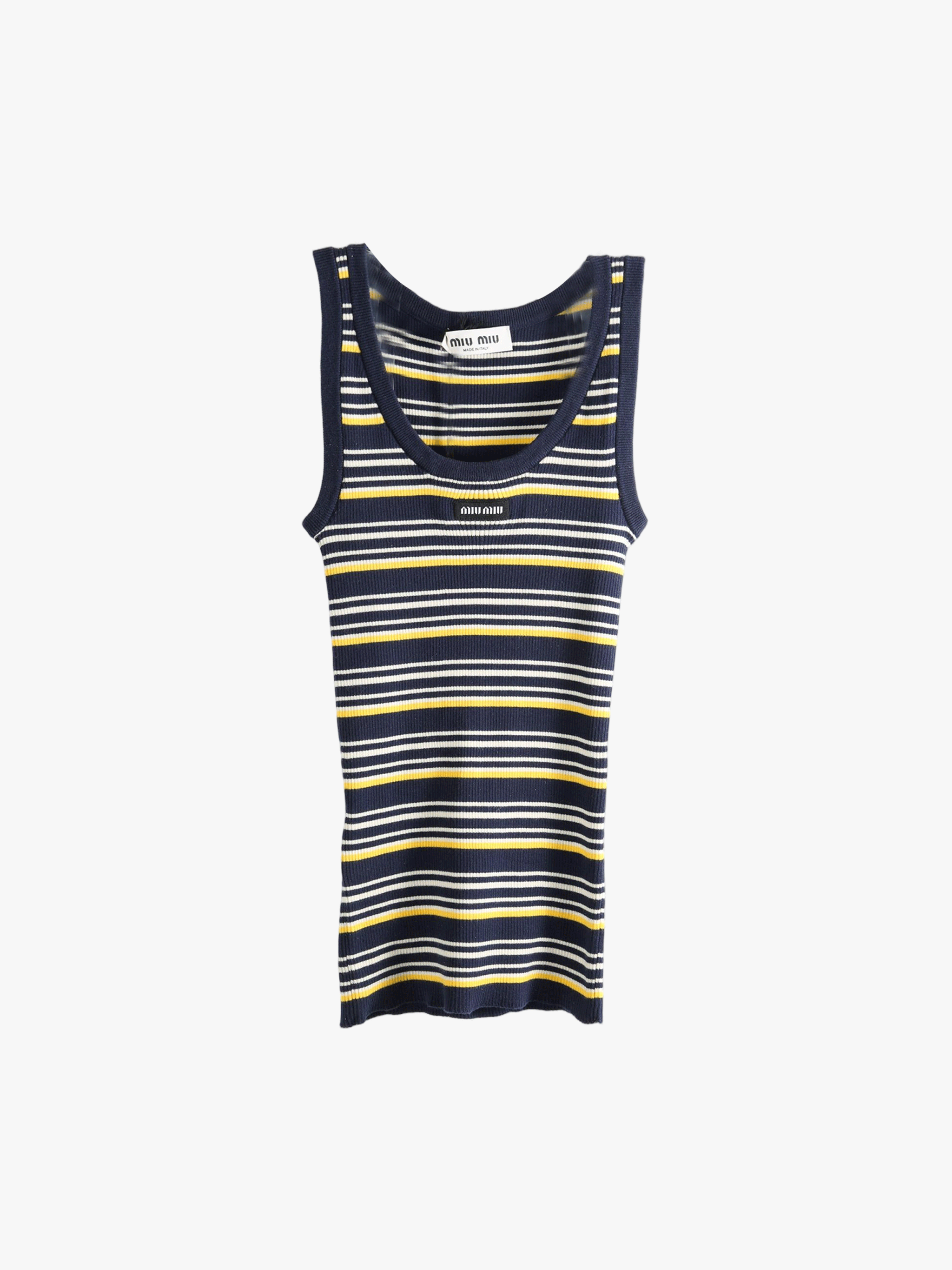 Navy top, front view