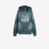 Navy hoodie, front view