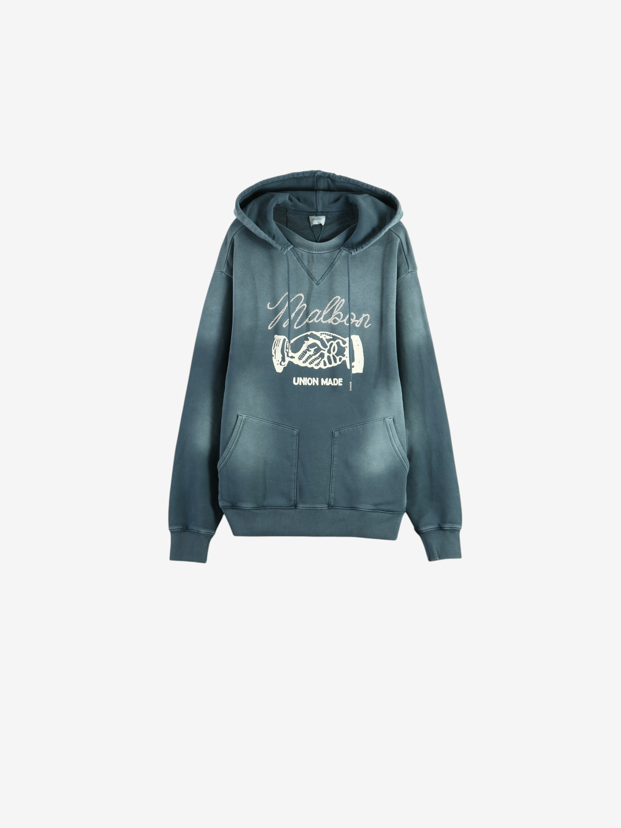 Navy hoodie, front view