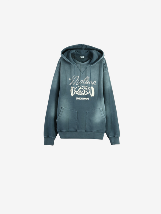 Navy hoodie, front view