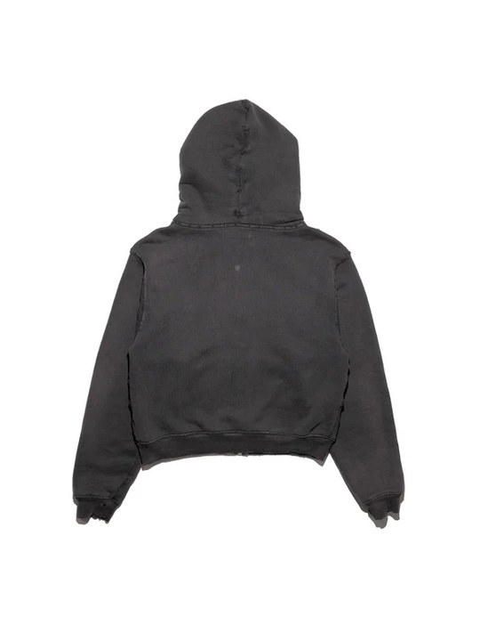 Black hoodie, back view
