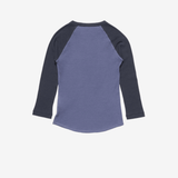 Blue t-shirt, back view