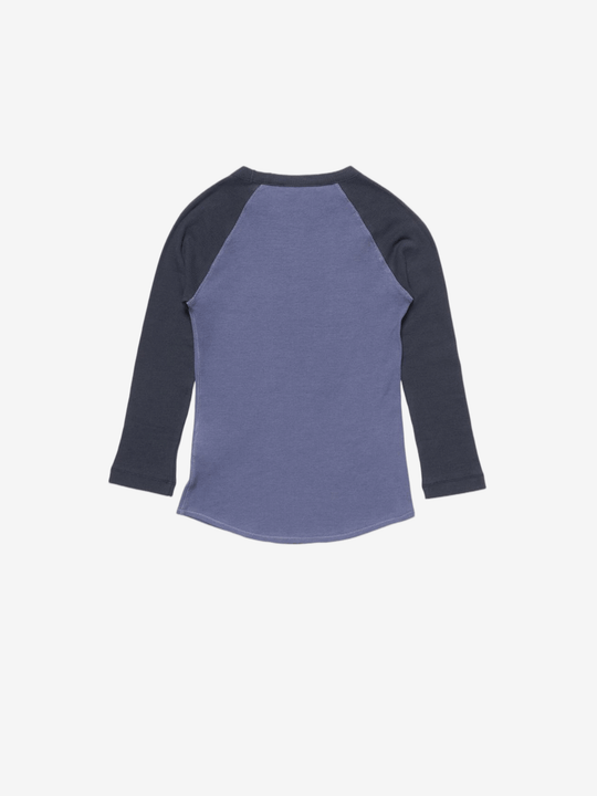 Blue t-shirt, back view