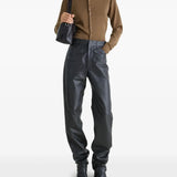 Brown knitwear, full body view