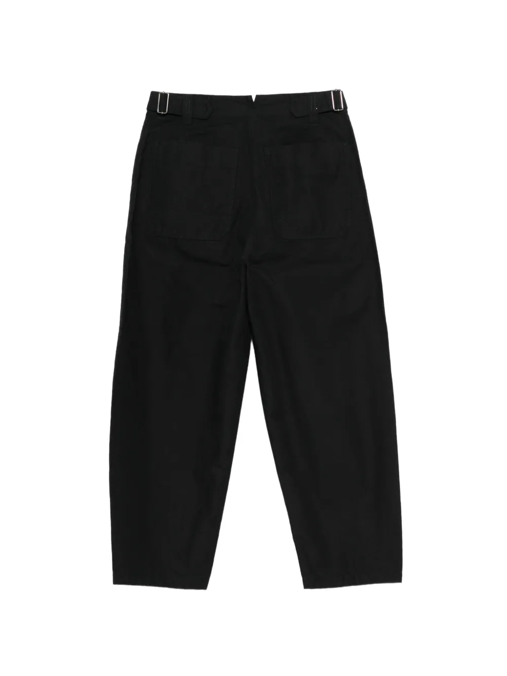 Black pants, back view showing realxed fit