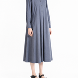 Navy dress, full body view