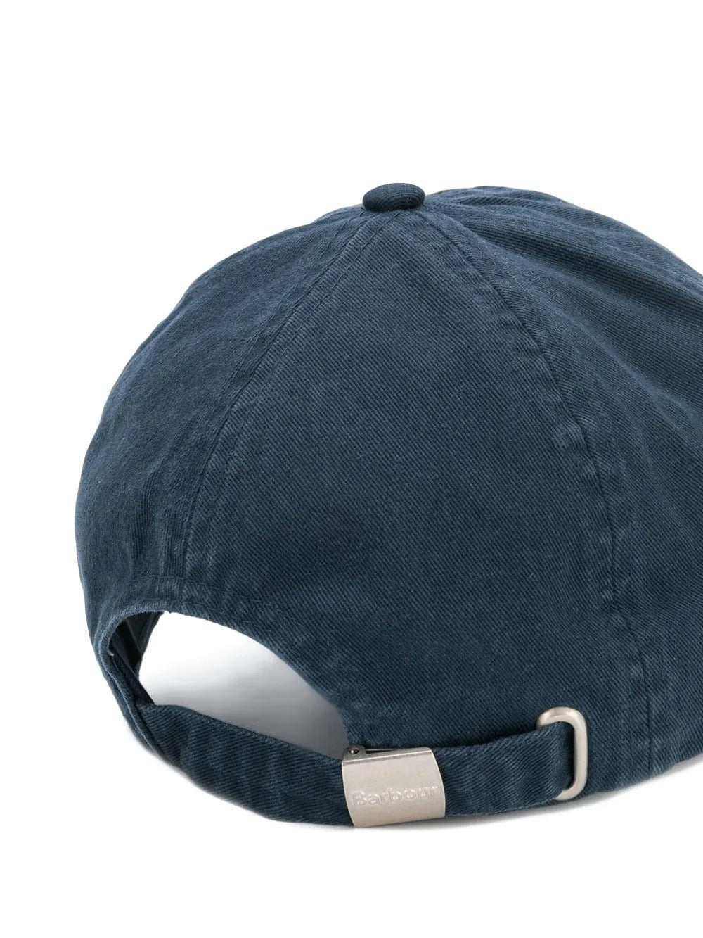 Navy hat, back view