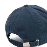 Navy hat, back view