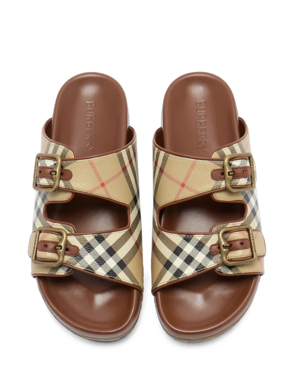 Tan sandals, front view