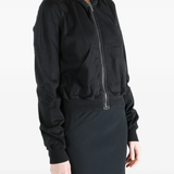 Balck sweats-hoodies worn by a person, showing the fit