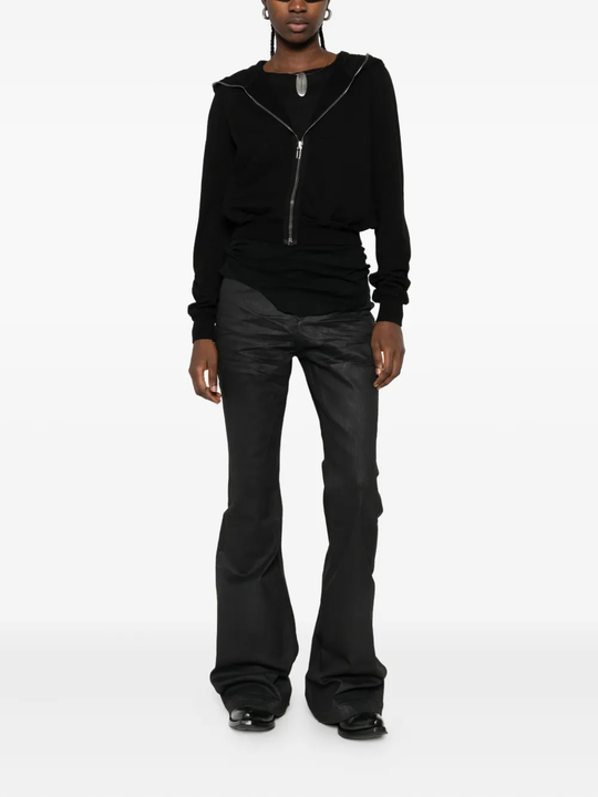 Black hoodie, full body view