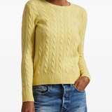 Yellow pullover worn by a person, showing the pullover fit