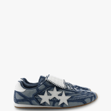 Navy shoes, side view