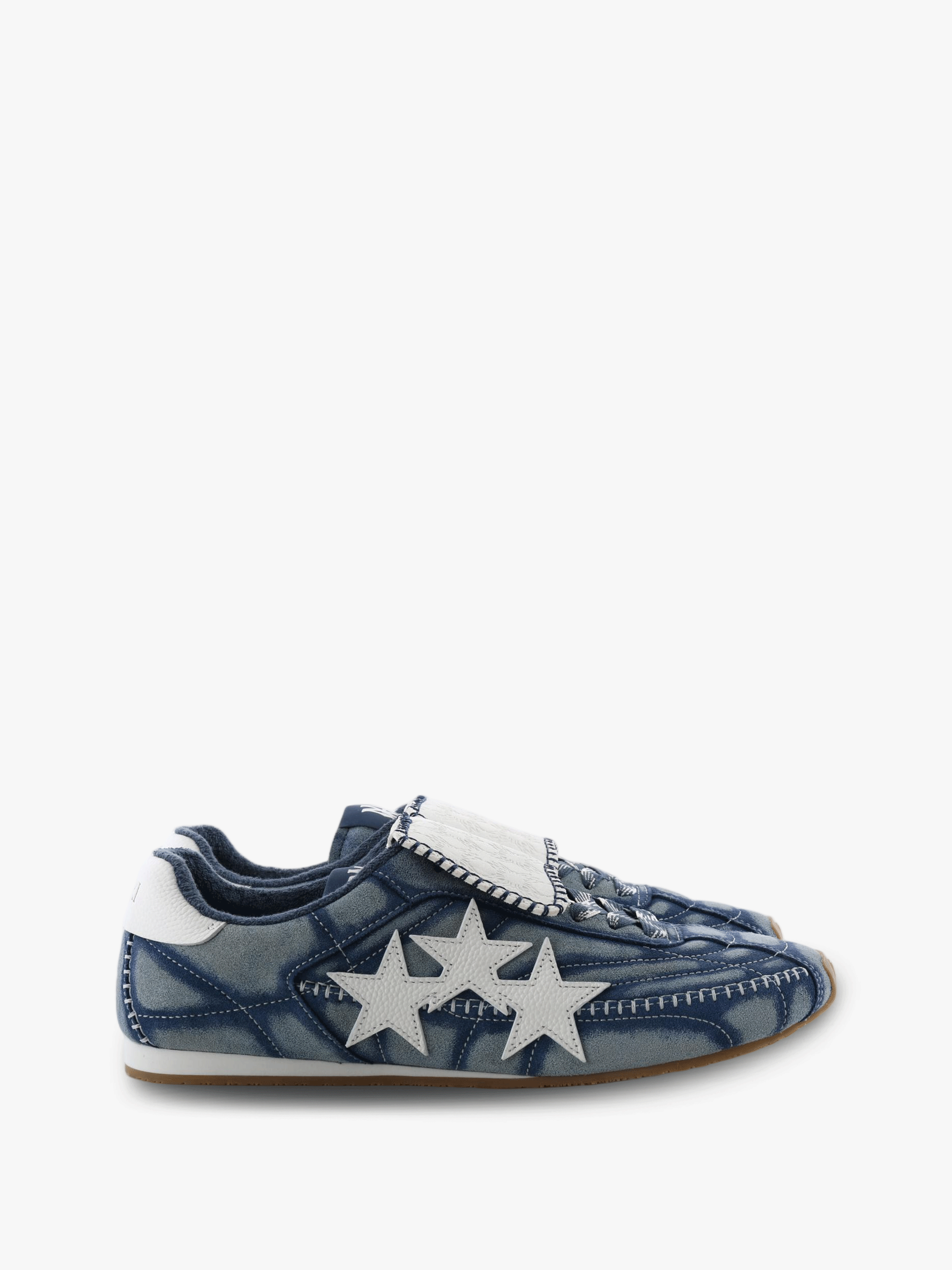 Navy shoes, side view