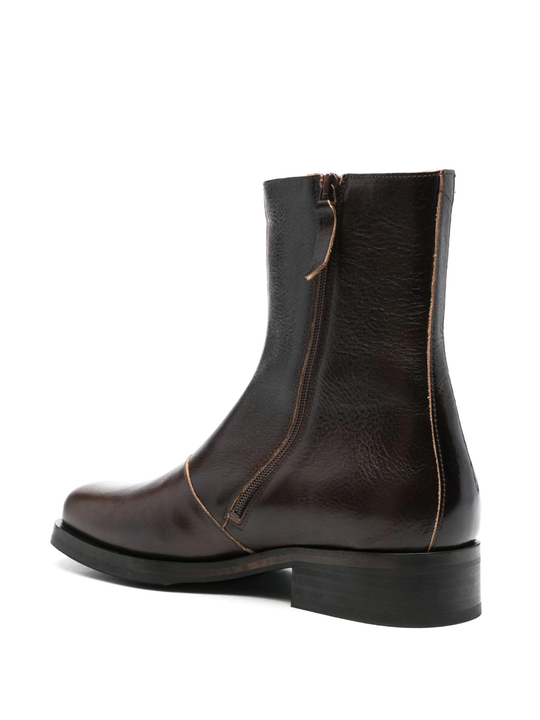 brown boots, side view