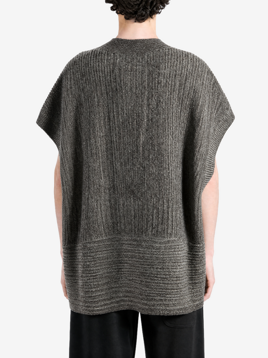 Grey knitwear, full body view
