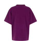 Purple t-shirt, back view