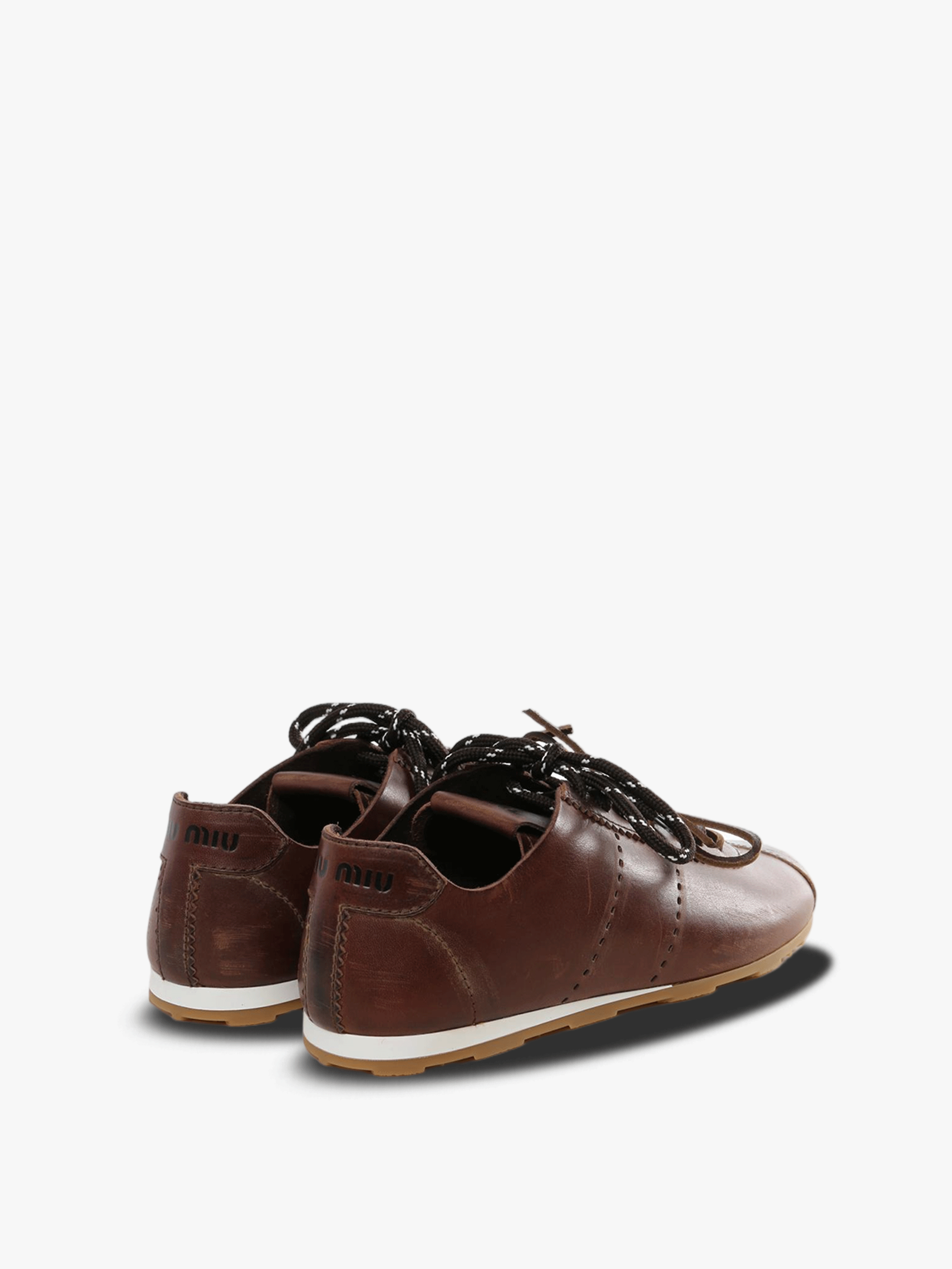 Brown sneakers, side view