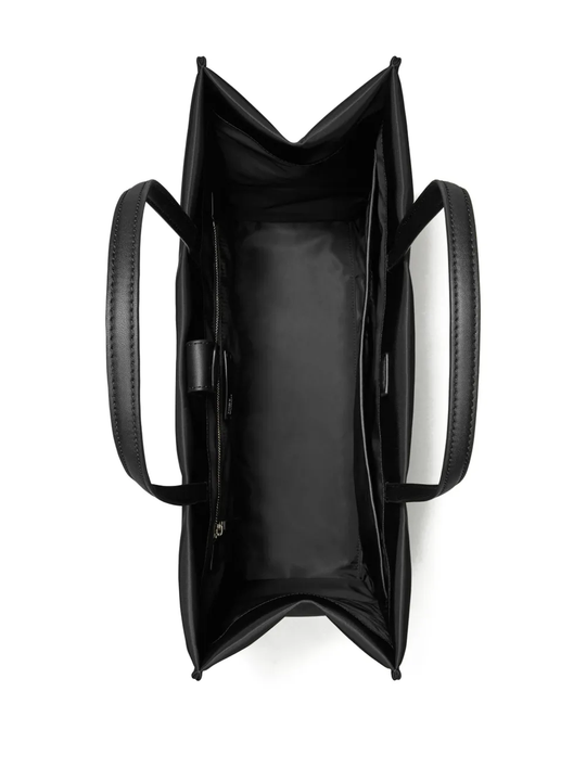 Black tote bag,top view