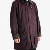 Burgundy jacket, full body view