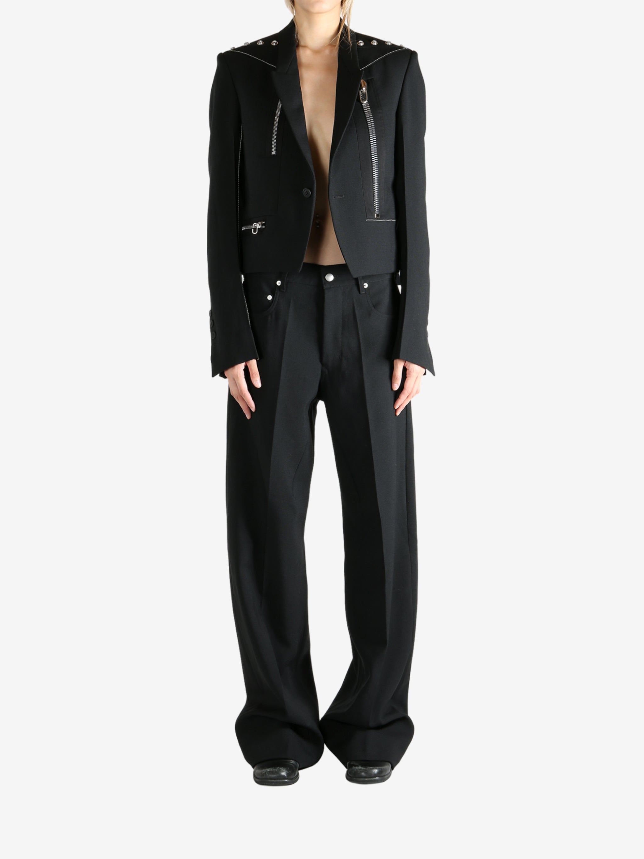 Black jacket, full body view